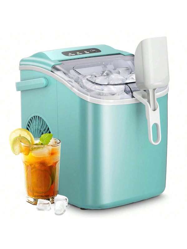 Advwin 12KG Self-Cleaning Ice Makers, Portable Ice Maker Machine With Handle, Green