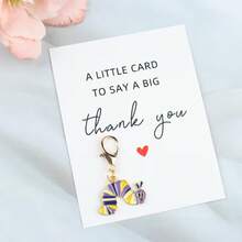 Thank You Card Cute Colorful Keychain Teacher's Day Small Postcard Employee Appreciation Encouragement Blessing Close Friends - màu vàng tím - Xem 12