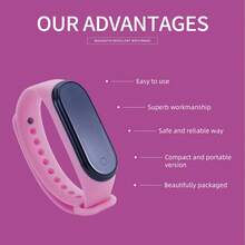 shixisi 1个可爱多功能物理驱蚊手环，经典女士款，户外露营派对驱蚊器，居家休闲电子驱蚊腕带，男士运动驱蚊腕带，运动风格，适合各种场合驱蚊防虫，柔软舒适，尺寸可调节，送礼佳品，男女通用 - 粉色 - 查看 5