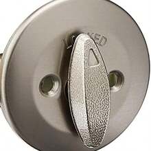 Kwikset 663 - Cerradura de cerrojo sin llave, pieza giratoria interior redonda de nquel satinado para puerta de entrada delantera, con pestillo y adaptador, sin montaje exterior - níquel satinado - Ver 4