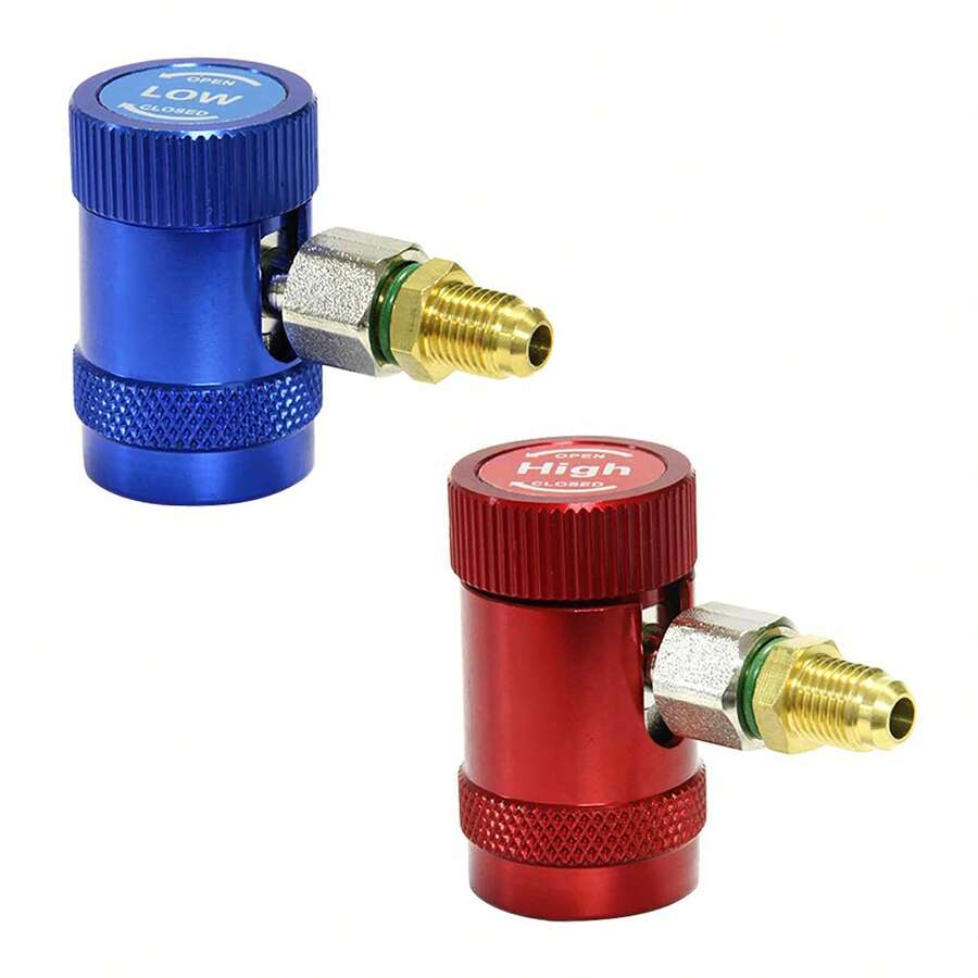 R1234yf Adapter,Adjustable R1234yf Quick Couplers Adapter,Air Conditioning Line Repair Tools High/Low Side Connectors R1234yf Quick Coupler Kit,R-1234yf Adapter Set Of 2