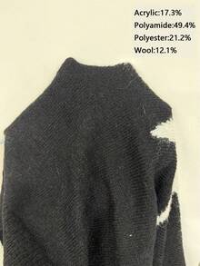 男女皆宜的复古休闲宽松圆领毛衣，饰有星形图案，轻盈舒适，适合春、秋、冬季穿着。