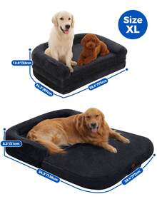 PAWZ Road W138/185cm XXL Thickened Foldable Human & Dog Bed , Convertible To Dog Sofa With Washable Cover, Orthopedic Memory Foam Mat And Waterproof Foam, Deep Gray - 深灰色 - 查看 11