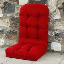 Rocking Chair Cushion Set, 48 X 19.7 X 4.7, Durable And Thickened Seat Cushion, UV-Protected & Water-Resistant, Rich Wine Red Color - Multicolor - View 1