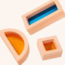 Wooden Acrylic Colorful Window Translucent Shape Recognition Sorting Building Blocks Toy, Children's Rainbow Light And Shadow Building Blocks, Creative Assembling, Parent-Child Interactive Game Toy, Logical Thinking Training Game Toy - Multicolor - View 10