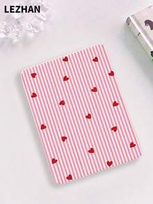 1 件粉色条纹爱心设计平板电脑保护套，带笔槽，防震，三折支架，兼容 iPad 10.2 英寸、iPad Pro 11 英寸（2021/2020/第十代）、iPad (A16) 11 英寸（第十一代，2025 年）、iPad 第八/九/十代、Galaxy Tab A8 10.5 英寸（2022 年）、Matepad 10.4 英寸/平板电脑，情人节浪漫礼物 - 彩色 - 查看 2