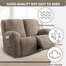 Soft Cotton Velvet Sofa Cover Stretchy Recliner Chair Cover  WashableRecliner Sofa Cover Reclining Chair Slipcovers Furniture Protector Suitable For Hotels Rental Houses Outdoor Camping - 灰褐色 - 查看 4
