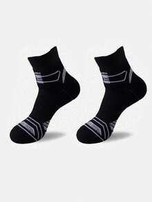 1/2/5双装男士运动袜，篮球加厚毛圈缓冲袜，羽毛球袜，马拉松袜，跑步袜，情侣袜 - 彩色 - 查看 22