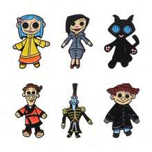 6pcs/Set Kawaii Cartoon Character Family Metal Badge Brooch Decor Dress Accessories Pin For Clothes Bag Charm School Office Accessories Shirts Jacket Jewelry Christmas Halloween Clothes Pin Funny Cute Teacher Gifts - 彩色 - 查看 3