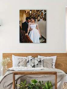 Custom Photo Canvas| Upload Your Own Picture To Create Handmade-Style Framed Poster - Modern/Classic/Altro Style Wrap-Around Frame - Vertical Wedding, Anniversary, Valentine'S Gift - Custom Family Portrait & Picture Wall Art - Multicolor - View 6