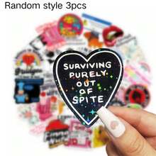 随机款式耐用哑光PET贴纸，适用于装饰笔记本电脑、水瓶、笔记本，耐用防水趣味文具配件 - 多色1 - 查看 9