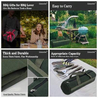 Grill Accessory Storage Bag, Tools Storage Outdoor Grilling, Thick Grill Tools Storage Bag, Suitable Grill Utensil Storage, BBQ Storage. Storage Container Grill Or Camping