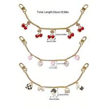 1 قطعة قلادة حقيبة بتصميم كلاسيكي أنيق بسلسلة معدنية مزينة بقلب وقلادة نجمية وردية، مناسبة لتزيين مختلف الحقائب والأمتعة، هدية مثالية للمناسبات، قلادة حقيبة نسائية - متعدد الألوان - مشاهدة 7