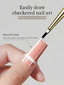 1/2/5/10 Peças Pincéis de Unhas Angulados Planos com Tabuleiro de Damas, Canetas de Pintura com Padrão Geométrico Profissional, Cabos Antiderrapantes, Pontas Anguladas Precisas, Adequado para Contorno, Listras e Aplicação Suave de Gel, Cerdas Sintéticas Duráveis, Ideal para Técnicos de Unhas, Entusiastas de DIY e Estudantes, Ótimo Presente para Natal, Dia dos Namorados, Dia das Mães - Cinza Claro - Visão 3
