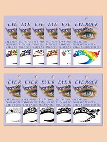 Smokey Eye Makeup Temporary Tattoos, Suitable For Daily, Party, Holiday Events, Lasts 3-5 Days, Can Be Removed With Makeup Remover - Multicolor - View 10