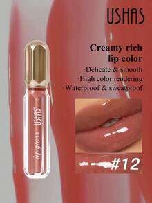 USHAS 保湿液体唇彩，持久防水，不粘腻，易于涂抹，光泽妆效，持久妆容，适合所有肤质 - #12 - 查看 8