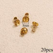 50/20个不锈钢饰品夹，包括种子形夹、皮绳夹、U形夹、偏置吊坠夹、项链吊坠夹，DIY珠宝配件