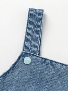 Balabala 女童牛仔连衣裙，轻盈透气面料，休闲风格，舒适的春季服装 - 牛仔中藍 - 查看 3