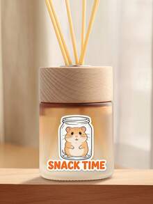 1pc Snack Time Hamster Sticker - Fun Sticker That Can Be Applied To Notebooks, Water Bottles, And Other Items! A Perfect Gift For Animal Lovers, Hamster Fans, And Snack Enthusiasts. Scrapbook Supplies Scrapbook Stationery Stickers - Multicolor - View 8
