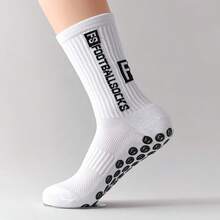 1/2/4/10pcs Men/Women Anti-Slip Grip Socks, Suitable For Sports Like Football, Basketball, Baseball, American Football, Cycling, Running, Hiking, Tennis, Skateboarding, Breathable Cushioned Professional Fitness Socks - Black and White - View 2