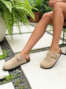 Women's Spring New Round Toe Thick Bottom Comfy Soft Bottom Casual Fashion Mules, Wide Shoes, Unisex Casual Slippers, Sandals, Beach Shoes, Elegant Women Shoes