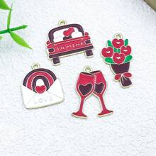 30个合金珐琅情人节粉红色红色系列吊坠，可用于制作DIY耳环、手链、项链等饰品，款式多样。 - 情人節 - 查看 8