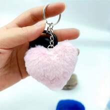 15/30/60/90 Stück Mehrfarbige Plüsch Herz-förmige Anhänger Schlüsselanhänger Tasche Auto DIY Dekoration, Muttertag Geburtstags Party Geschenk für Familie & Freunde - Verschiedenfarbig - Übersicht 8