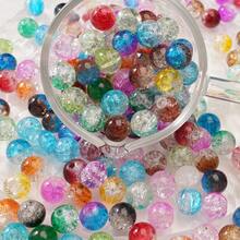 30g 10/12/14/16mm Round Gradient Color Crack Acrylic Spacer Beads For DIY Jewelry Making Bracelet Earrings Handmade Crafts