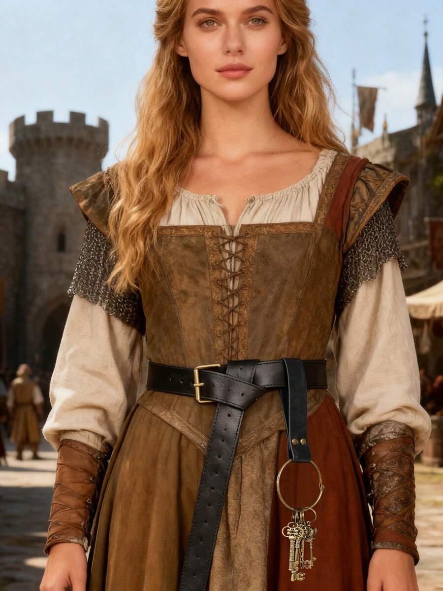 1Set Magic Key Gringotts Vault Treasure Box Key With Medieval Retro PU Leather Keychain Halloween Role Play Props LARP - A - View 1