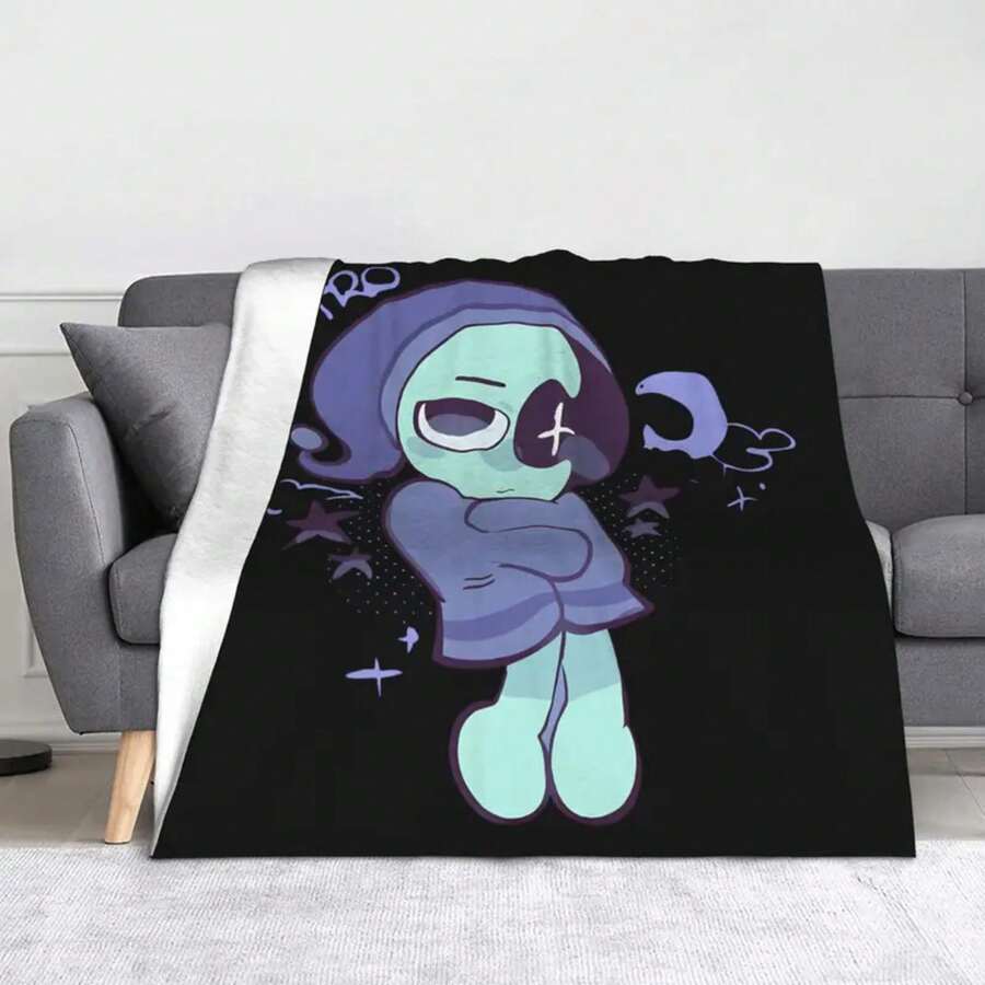 Dandy's World Astro Cartoon Wool Blanket – Cozy Throw Bed, Sofa, Or Home - Đỏ và trắng - Xem 1