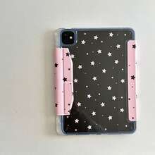 可爱粉色星星极简扁平保护套，兼容苹果第11代、Pro 2025新款、第10代、Air 7/6、11英寸，带笔槽，防弯折，时尚平板电脑保护套，适合女孩使用 - 粉色 - 查看 6