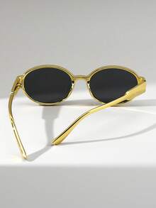 1 Pair Women's Oval PC Gold Y2K Personalized Street Style Fashion Fashion Glasses - Multicolor - View 7