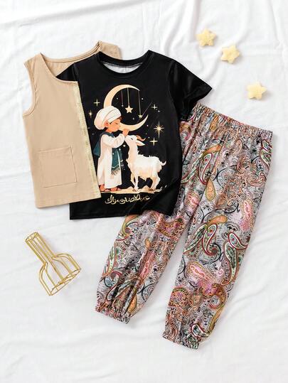 Toddler Girls' Printed Letter Puff Sleeve T-Shirt + Floral Ruffle Hem Skirt Set, Sweet And Elegant, Suitable For Princess Style Outfit. White Round Neck T-Shirt With Puff Sleeves Design For Added Sweetness, Decorated With Butterfly Letter Print. Paired With Floral Ruffle Waist Short Skirt, Flowing And Elegant, Suitable For Spring/Summer Daily Wear, Outings Or Birthday Parties, Making The Baby Stand Out From The Crowd.