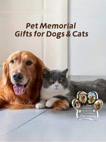 宠物个性化定制亚克力礼品、纪念装饰品、纪念爱犬爱猫的礼物、可爱的亚克力爪印造型饰品、幼犬纪念品、慰问礼品、纪念逝去宠物的礼品 - 彩色 - 查看 5