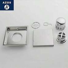 AZOS Drenaje de Piso Cuadrado - Desage de Grueso Drenaje de Piso Acero Inoxidable Cuadrado Anti-Olor Bao Piso Cubierta de Desage Puerta de Desage Ducha Escurridor -150x150mm Coladera de bao - niquel cepillado - Ver 7