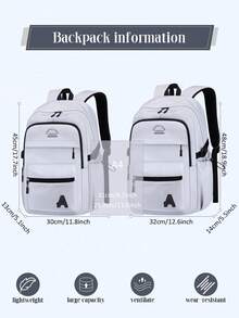 1 Set Football Graphic Backpack Set, Large Capacity Lightweight Student Backpack, Adjustable Shoulder Straps, Fashion Multi-Compartment Laptop Bag, Suitable For School And Daily Use - A - View 3