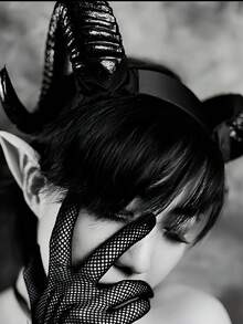 公羊角头箍，羊角和牛角发箍，动物角色扮演表演道具 - 黑色 - 查看 4