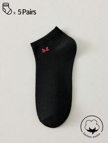 20/10/5/3/1雙女款純棉低筒隱形襪，白色/灰色/黑色，透氣柔軟，適合四季穿著，隨機配色組合 - 彩色 - 查看 17