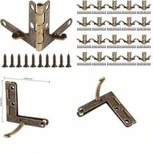 Bisagras de Resorte para Joyera, 20 Piezas, Soporte en ngulo 90, Color Dorado y Bronce, Hierro, 3 x 3.3 cm, con Tornillos, para Cajas de Reloj y Joyeros - bronce - Ver 1