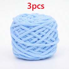 3pcs/300g Mixed Color Ice Bar Striped Yarn, Soft Chunky Yarn, Suitable For Hand Knitting DIY Soft & Thick Knitted Yarn, Can Be Used To Make Blankets, Scarves, Dolls, Slippers, Crochet Yarn