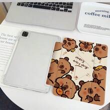 Minimalist Y-Shaped Foldable Spray-Painted Transparent Acrylic Crystal Flat Protective Case, Compatible With Pad Mini6/7/9.7/10.2/10.5/10.9/12.9/13/Pro 11, 10th Generation, Protective Case Supports Multi-Angle Adjustment, Six Bracket Placement Modes, Built-In Pen Slot, Transparent Back Cover, Anti-Drop Protection, Auto Wake/Sleep - Multicolor - View 5