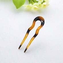 French Twist Spin Hair Forks, U-Shaped Wavy Hair Clips, Suitable For Spiral Buns, Tortoiseshell, Fashionable Flexible Women Hair Accessories, Hair Styling Pins, Head Accessories - 彩色 - 查看 6