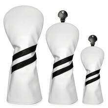 3pcs Golf Club Head Covers, With Replaceable Tags, Fit For Fairway Wood And Driver, Golf Accessories - A - View 1