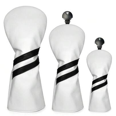 3pcs Golf Club Head Covers, With Replaceable Tags, Fit For Fairway Wood And Driver, Golf Accessories