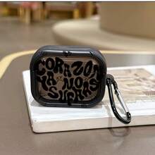 Cartoon Art Flat Letter Protective Case Suitable Compatible With Apple Wireless Earphone Case, Scratch-Resistant And Shockproof