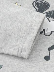 Balabala Unisex Kids Long Sleeve Tee, Crew Neck, Lightweight & Breathable Fabric, Soft Comfort, Spring Casual Wear - Light Gray - View 4