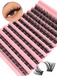 110 Stück Wimpernverlängerung Cluster Wimpern Einzelwimpern Volumen Wimpern Natürliches Aussehen D Curl 8-16MM DIY Falsche Wimpern Einfach zu tragen Anfängerfreundlich und geeignet für Beauty-Liebhaber - D - Übersicht 7