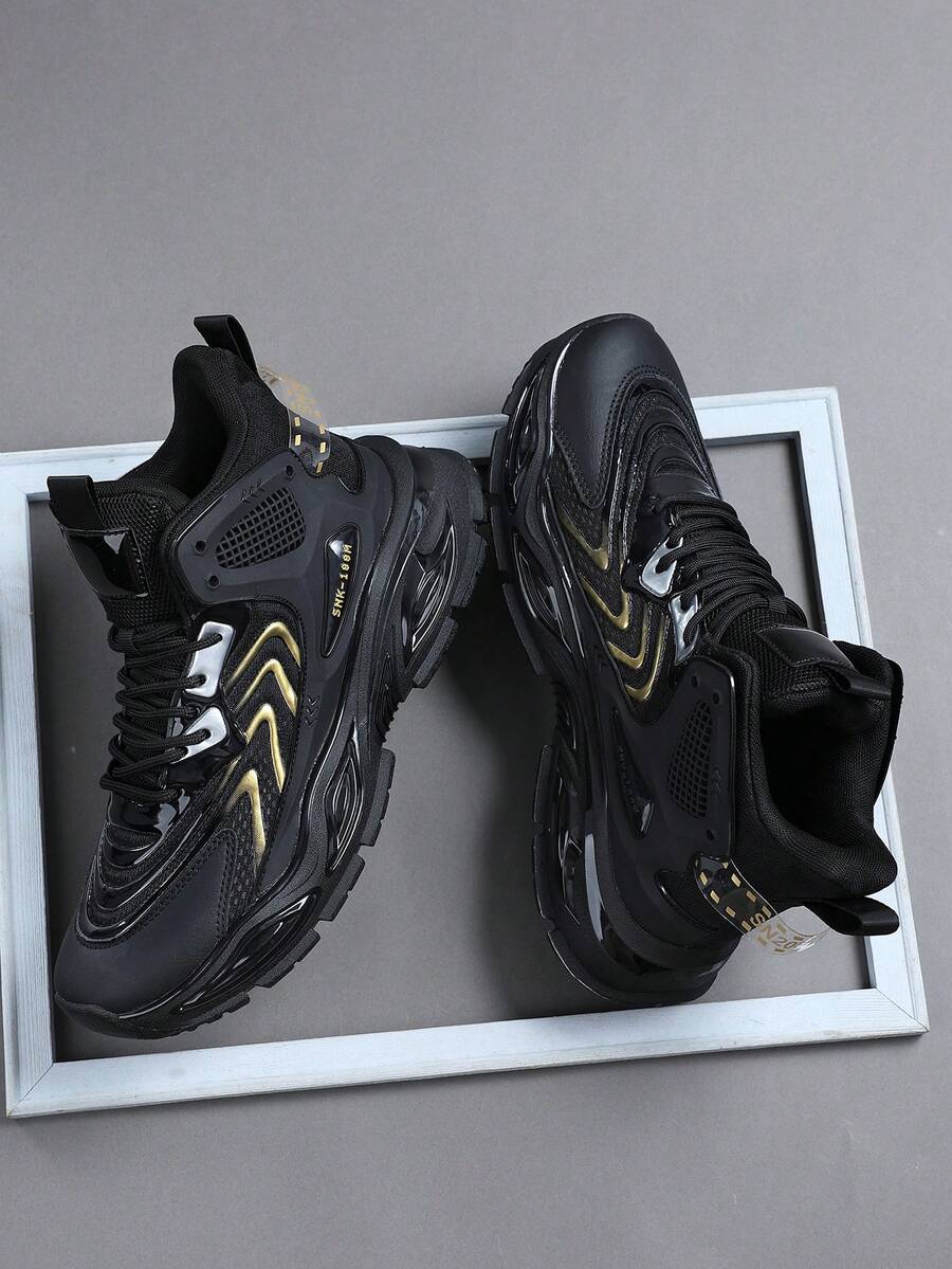 2026 New High-Top Breathable Sports Shoes, Fashionable Casual Men's Athletic Sneakers - Black - View 1