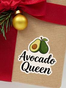 1pc Avocado Queen Funny Sticker - Stylish Sticker For Food Lovers, Versatile And Suitable For Laptops, Notebooks, Planners, Water Bottles, Phone Cases, And Creative Decorations - Green - View 10