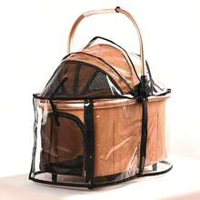 1pc Pet Stroller Transparent Rain Cover, Dog Outdoor Rain Protection, Rain Cover Only, Pet Stroller Not Included